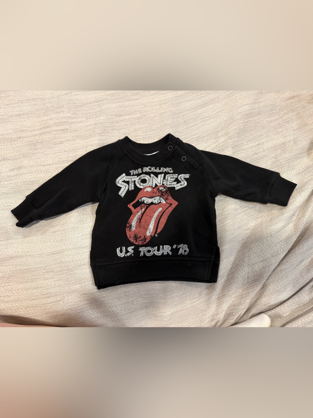 The Rolling Stones Black Pullover with Red Tongue Graphic